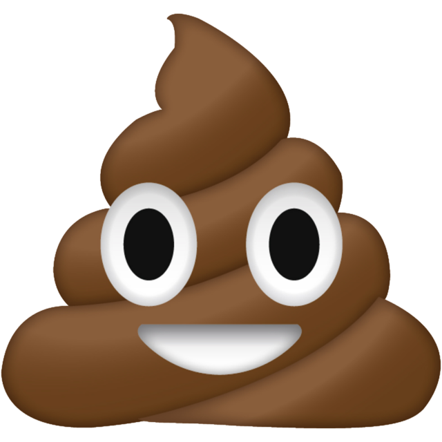 A smiling brown poop emoji with cartoon-like eyes and a wide, cheerful expression.